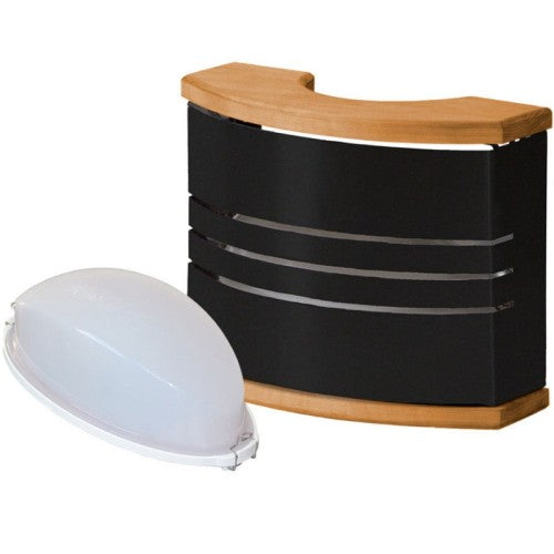 Pirties šviestuvas su juodu gaubtu